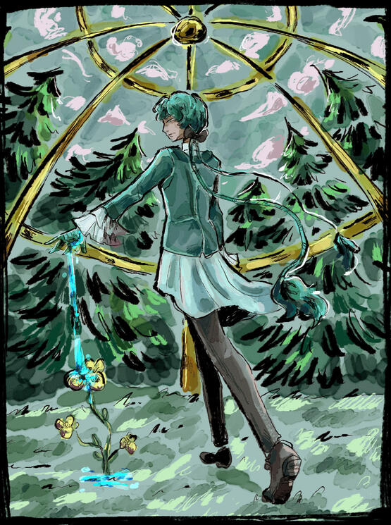 Astrapia in a Canary cage