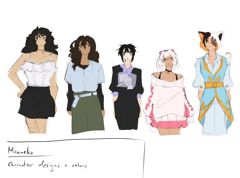 Miraneko character lineup